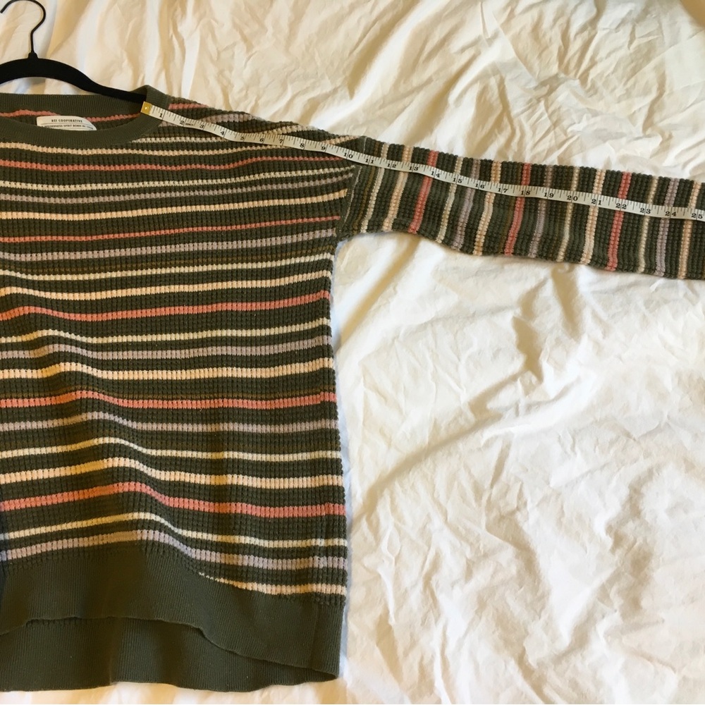 Wallace Lake Waffle sweater organic cotton REI green pink medium - Picture 9 of 14